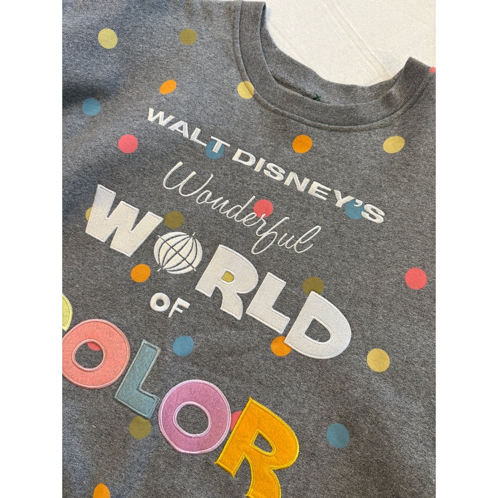 Disney 100 Wonderful World of Color Polka Dot Gray Sweatshirt Womens 2X Pullover - Picture 9 of 10
